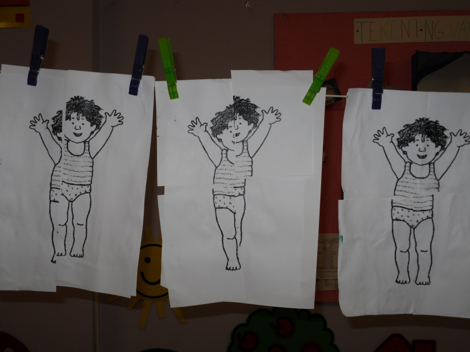 De eerste kleuterklas van basisschool Lucerna: Thema mijn lichaam