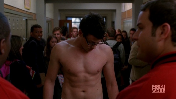 Glee Cory Monteith shirtless in white boxers pictures.
