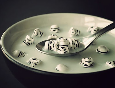 No, this is not a real cereal, and yes, those are plastic Lego Star Wars 