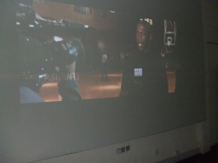 COACH CARTER ON A BIG SCREEN.