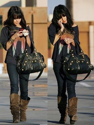 Modnu pistu Vanessa+hudgens+out+and+about+Wildfox+Light+Feather+Raglan+tee+with+her+favorite+Part+Time+Balenciaga+bag++-+Dec.%2708