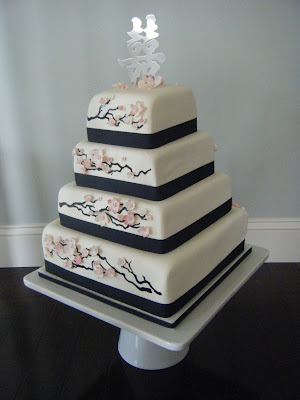 cherry blossom wedding cake