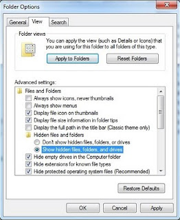 Show and view hidden folders and files on Windows 7 : Useful and