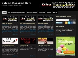 Column+Magazine+Dark Download Best Template Premium Blogger