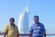 William Stanley (left) and me (right) near the famous Burj Al Arab Hotel, . (pic )