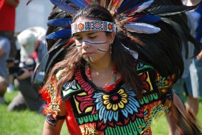Aztec dancer Aztec dancer, Immigrant Rights March, Denver