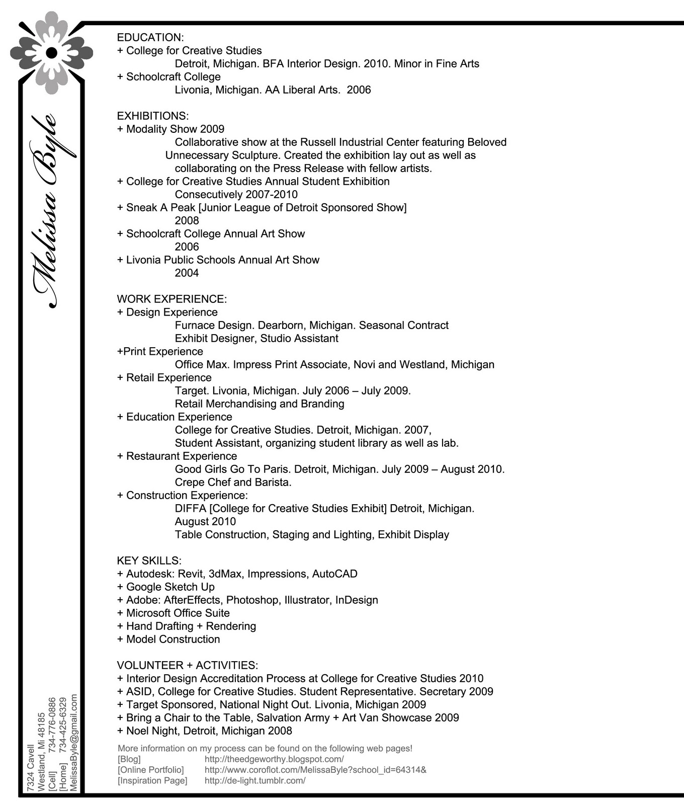 interior decorator resume