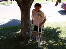 Mya's Boot and crutches