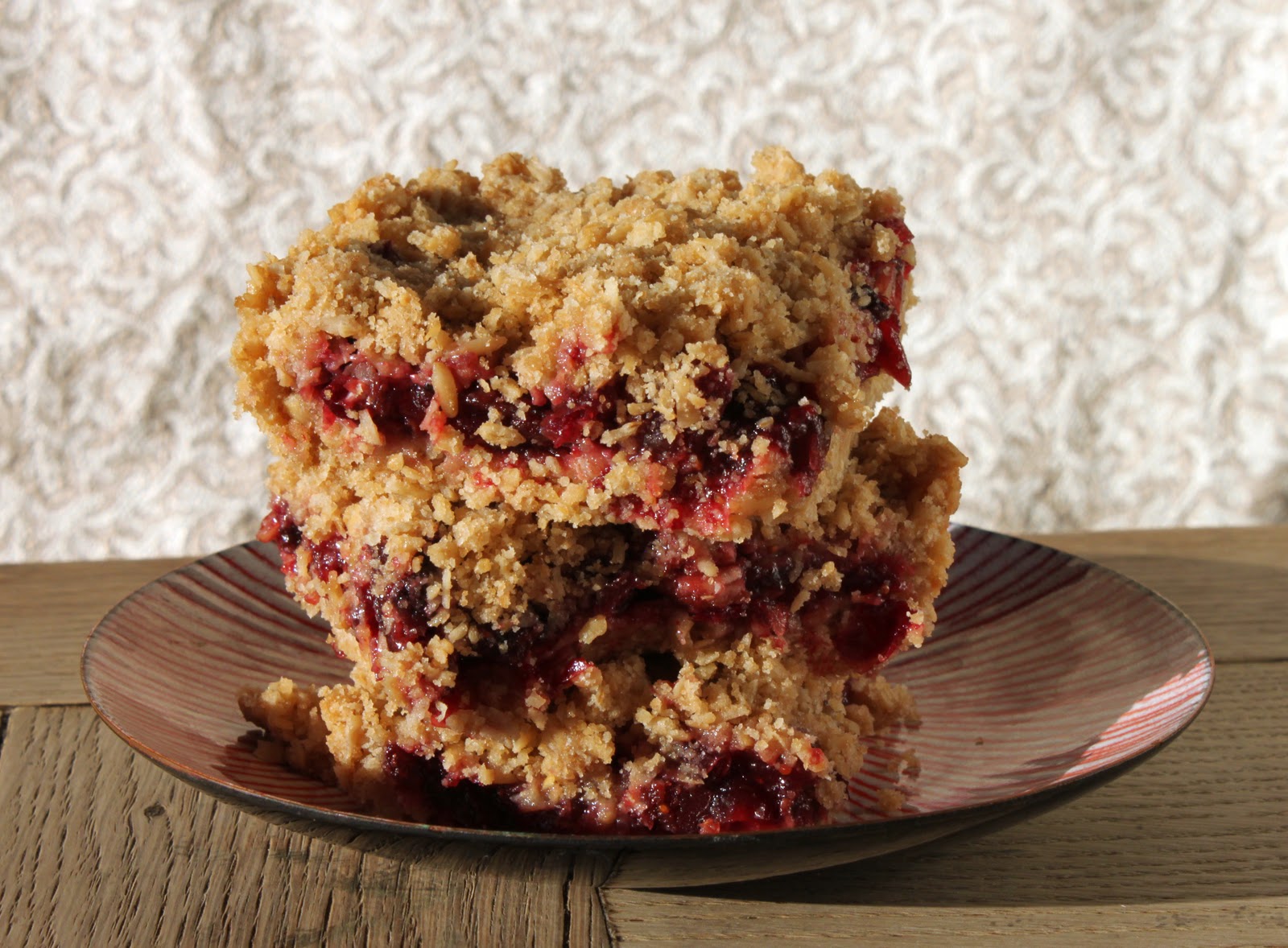 Cranberry sauce oatmeal bars