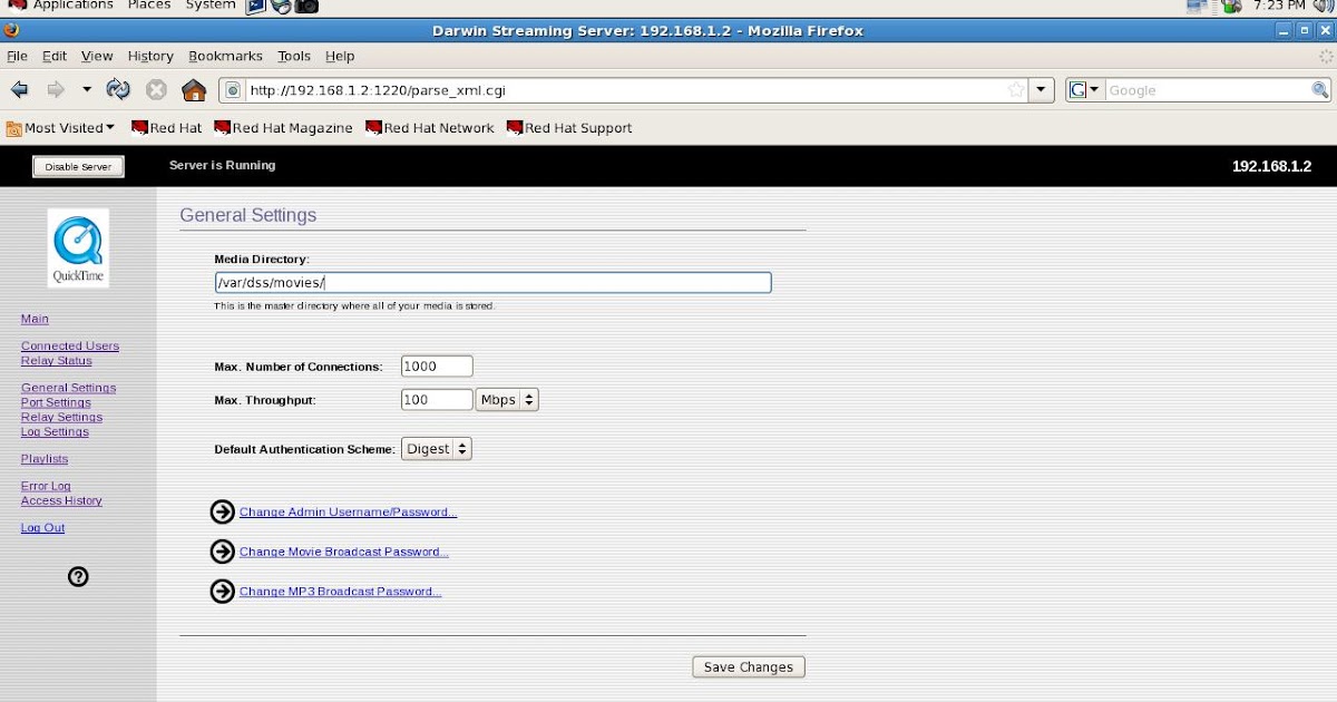 Darwin Streaming Server Windows 7