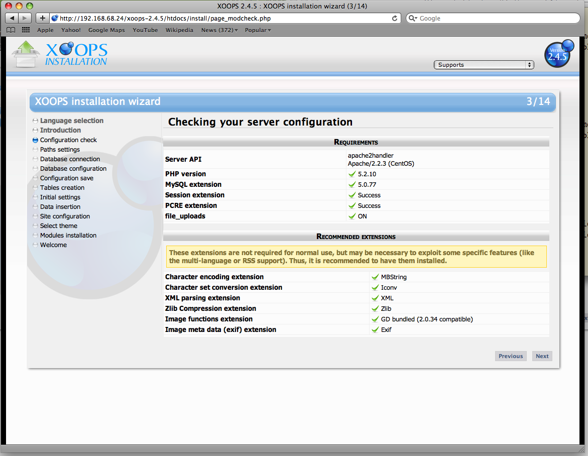 Xoops Installation on Cent OS/Fedora /RedHat with LAMP Yeswedeal