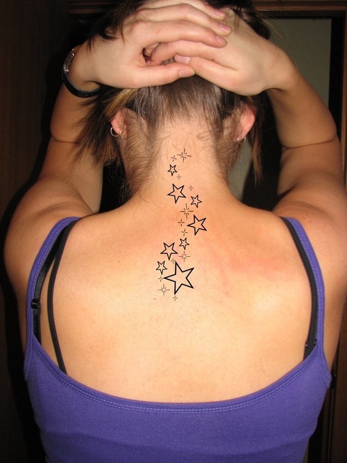 nautical star tattoos, shooting star tattoos, Star Tattoos, sun moon