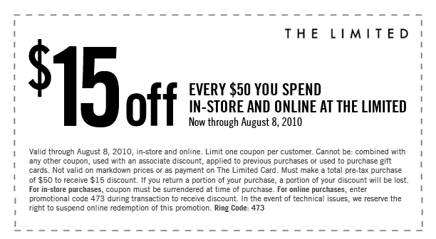 The Limited is offering $15