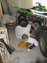 Helping Daddy work on the quads