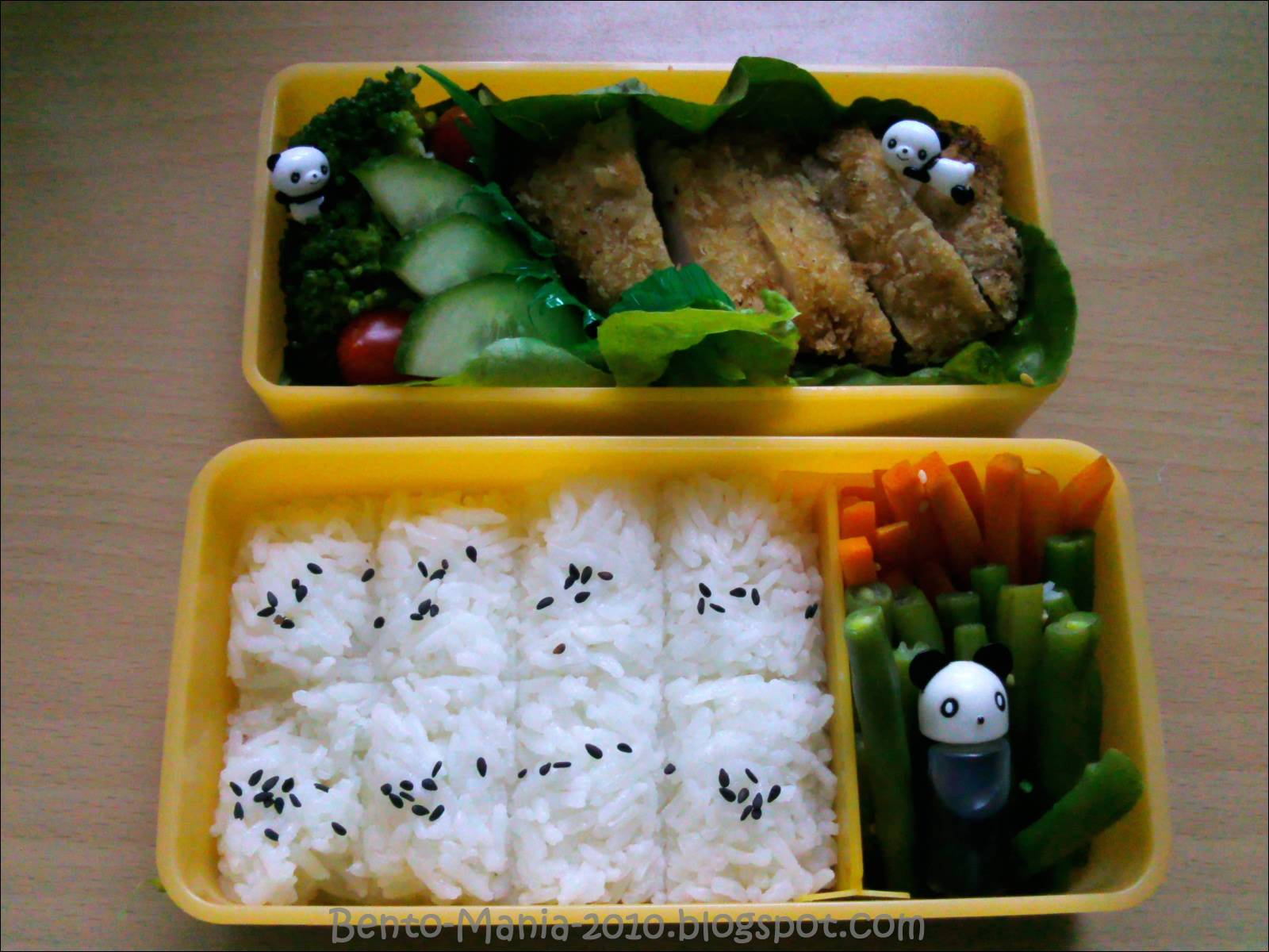 BentoMania.....verrückt nach der japanischen Lunch Box Bento Tonkatsu (jap. Schnitzel) Bento