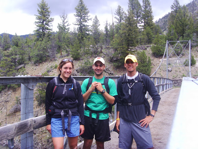 On a suspension bridge crossing the Yellowstone River