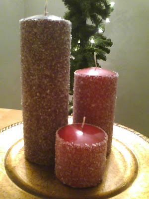 DIY Easy Frosted Candles Hostess Gift