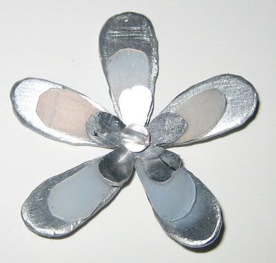 handmade flower pendant by surf jewels handmade jewellery - layered, flower, necklace, pendant, recycled plastic, aluminium, hand cut, hand sawn, saw pierced, daisy, flower