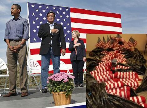 Obama respects the flag; not sure about Team Obama