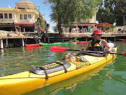 Marie ready to kayak out of Dalyan town