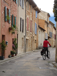 Marie riding through Flasson