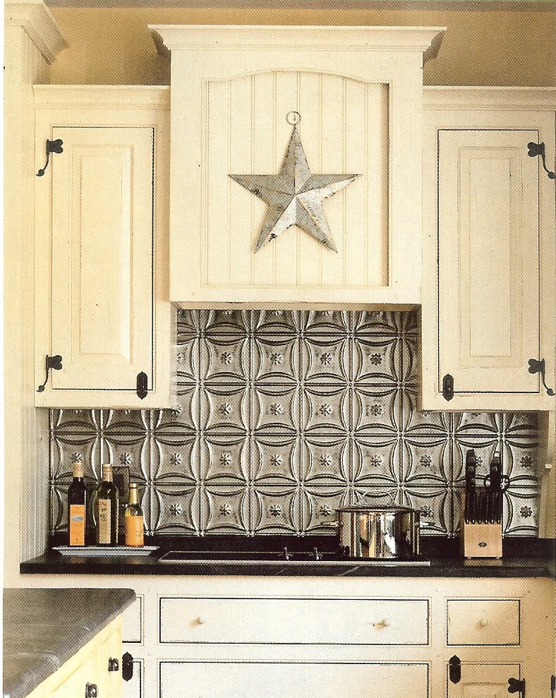 White Tin Backsplash