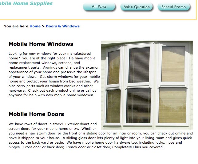 Mobile home windows Complete Mobile Home Parts