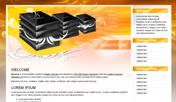 Free Web Template - Web Hosting Orange Template Free Web Template - Web Hosting Orange Template