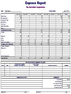 expense report spreadsheets