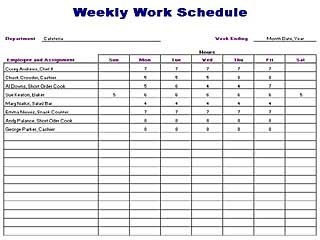 office template weekly work schedule office work schedule template