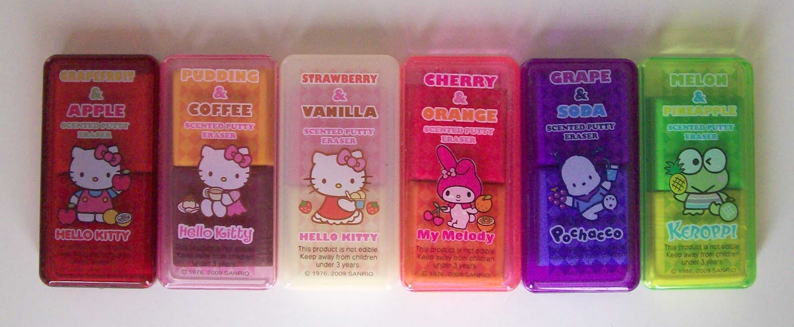 Sanrio scented putty erasers, Series 2006, 2007 and 2008