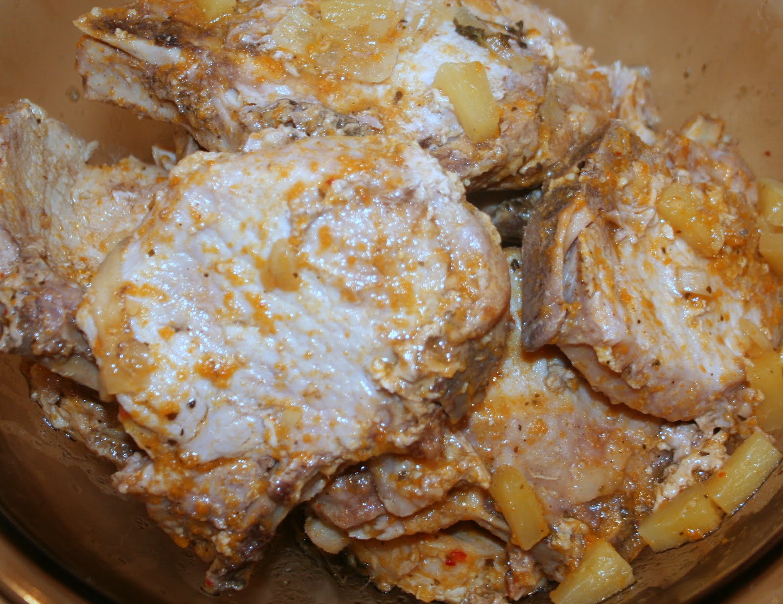 Grain Crazy Pineapple Apricot Pork Chops in a Crock Pot