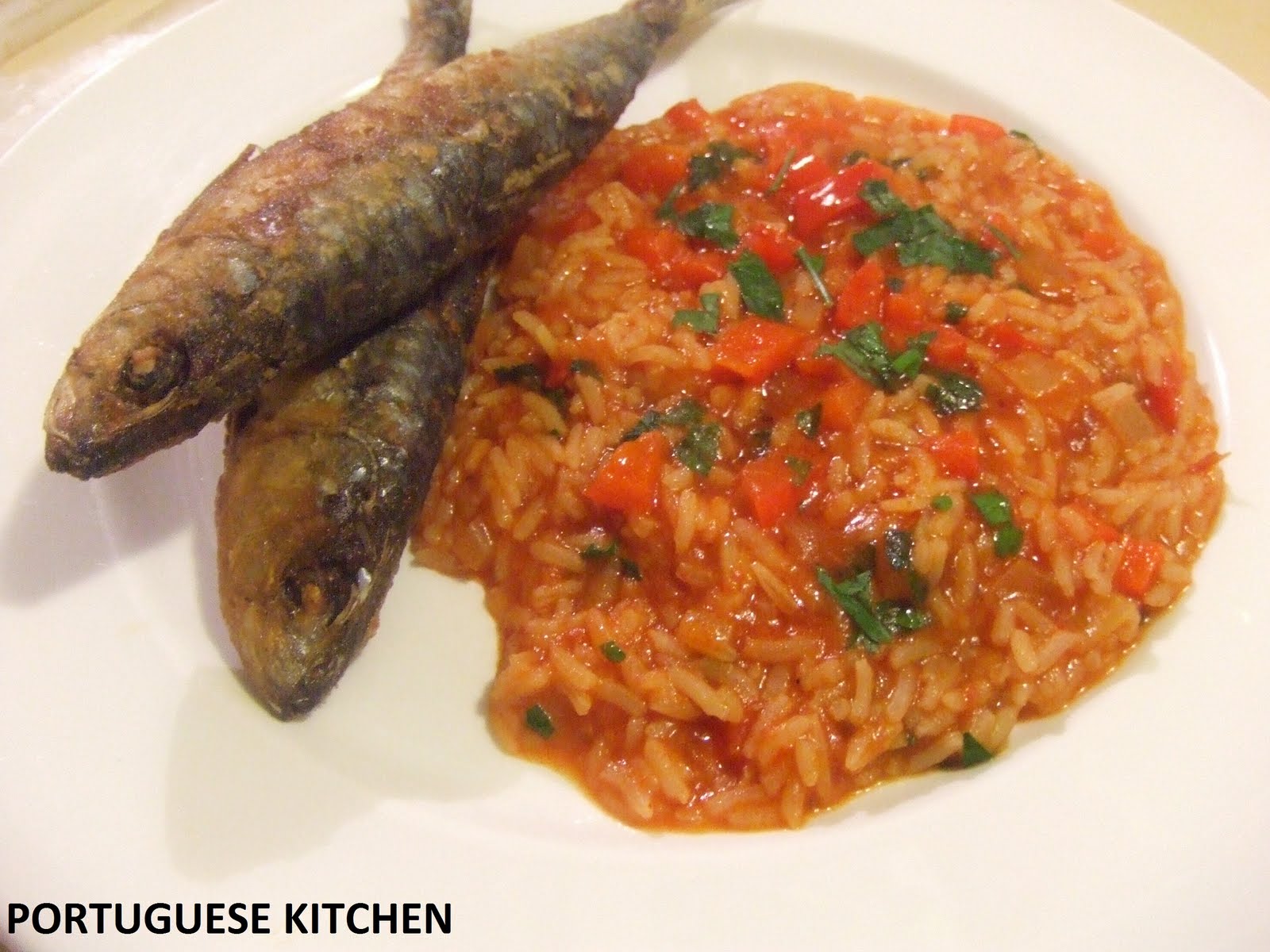 Portuguese Kitchen Sardines Panfried with Tomato & Capsicum Rice