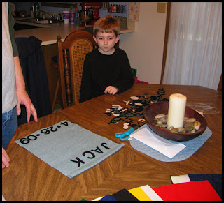 Beginning to Layout the First Communion Banner