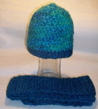 Blue Green Hat & Scarf Combo