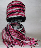 Pink Candy Hat & Scarf Combo