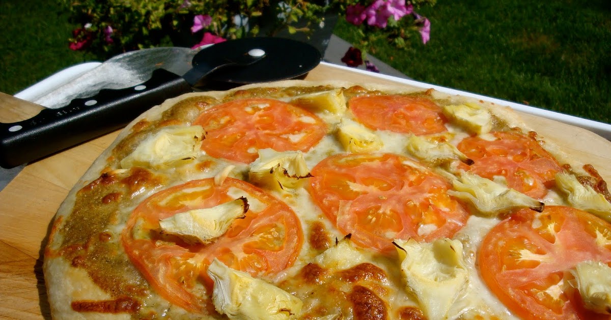 Cook. Eat. Enjoy. Repeat. Artichoke Heart Pizza with Pesto
