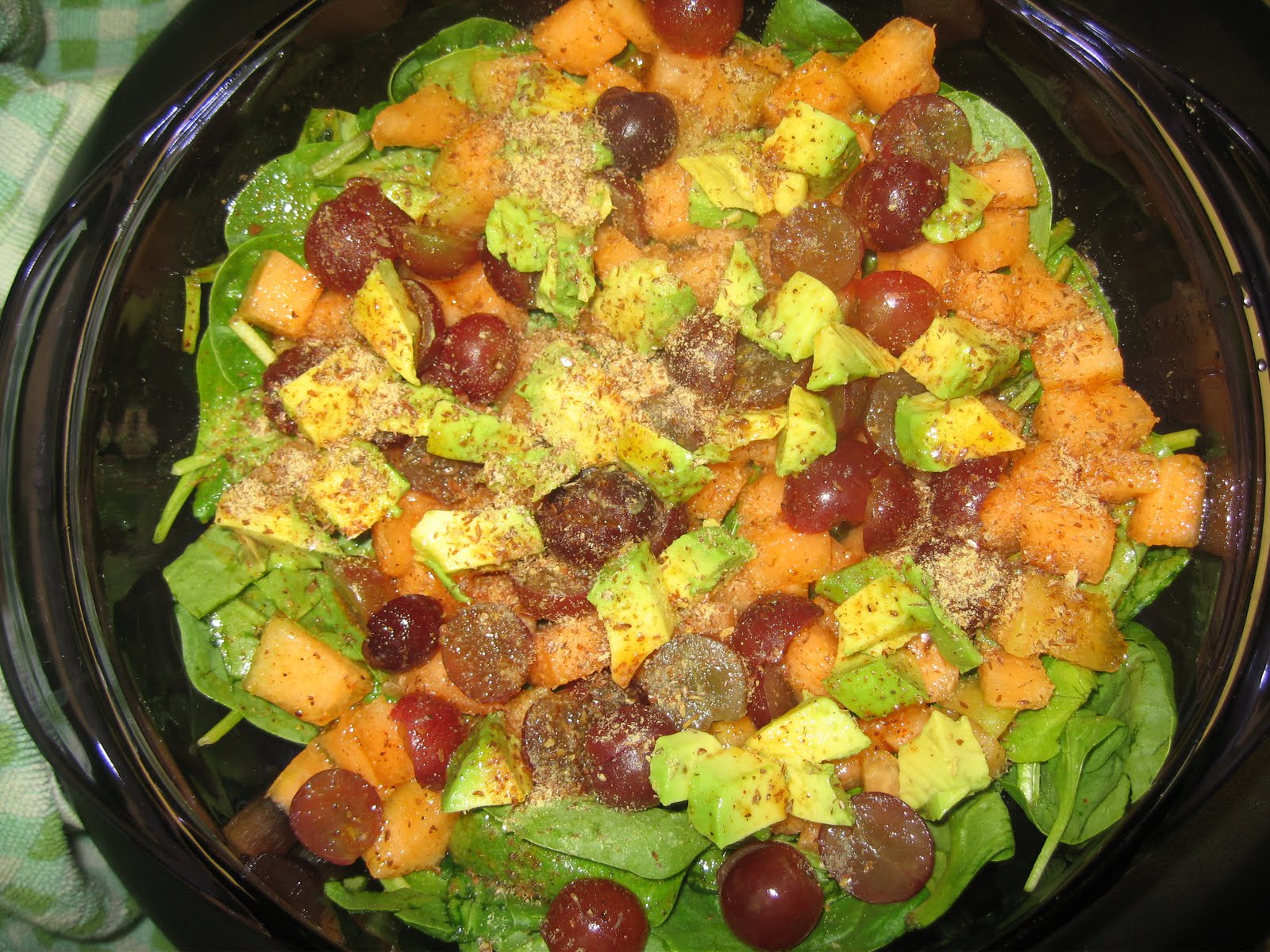 SUMADHURA Fruits and Greens Salad with Flax Meal (Healthy and Delicious)