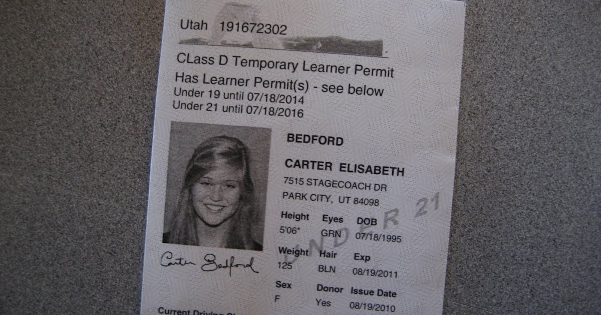 . Carter got her LEARNER'S PERMIT!!!!