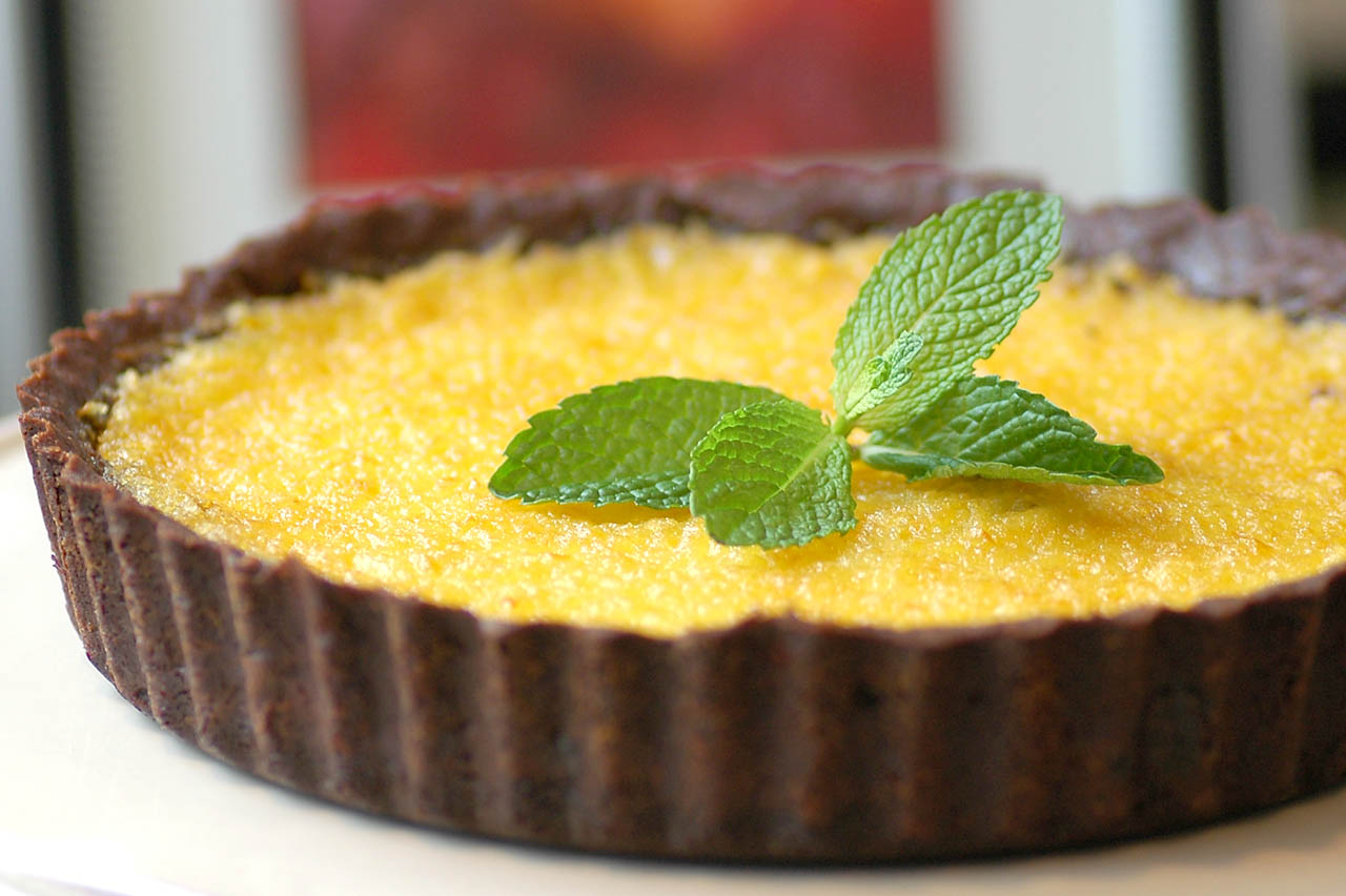 Savoring Time in the Kitchen Lemon Tart with Chocolate Almond Crust
