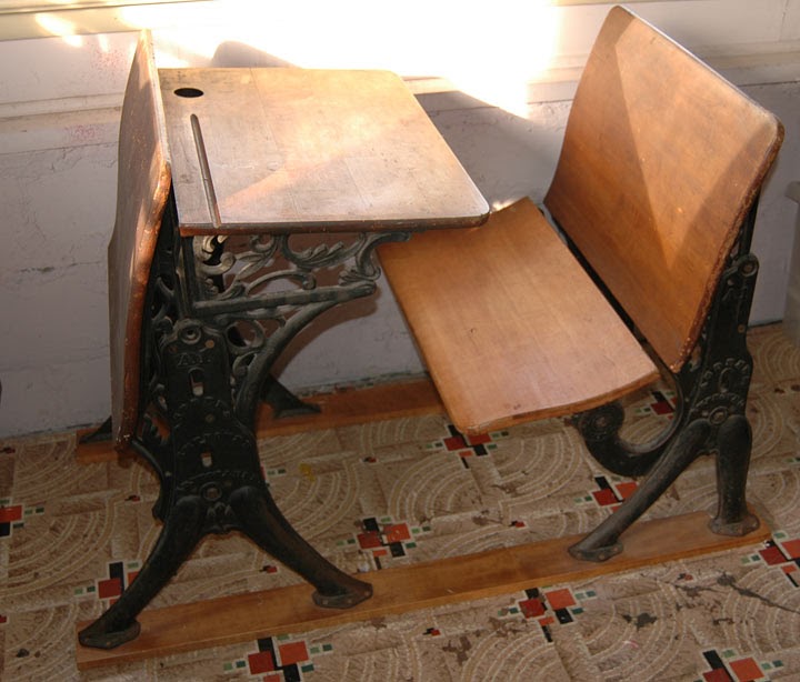 Shallow Thoughts from Iowa Antique school desk on Craigslist