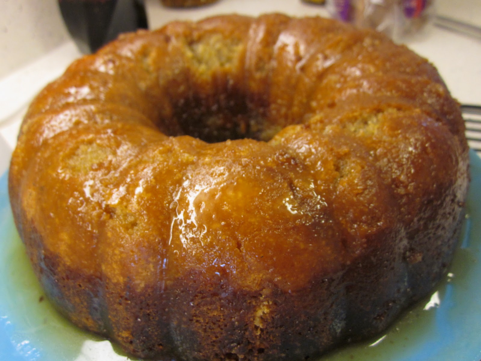 Michelle's Marvelous Munchies Pecan Molasses Bundt Cake with Bourbon Glaze
