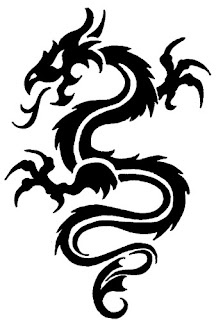 black - white dragon tattoo