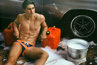 gaydreamblog gay guy washing a car in underwear