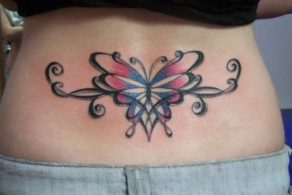 Tribal Tattoo On Lower Back Butterfly Lower Back Tattoo Design.