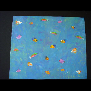 Blue and Fish - Sold