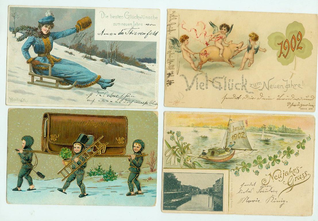 Philaseiten.de: ansichtskarten Altes und Neues von Bernd Nowack, Dessau: Neujahrsgrüße um 1900, Teil 1