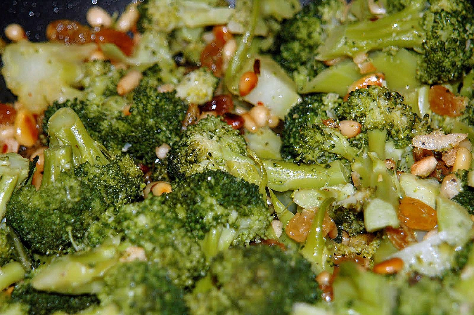 Broccoli w/ Pine Nuts & Raisins Katie's Cucina