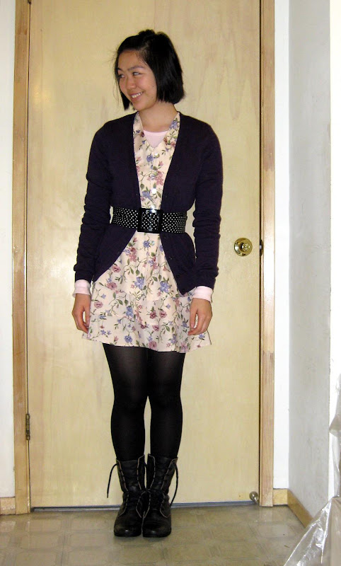 ubiquitous floral dress and serious boots combo, overhyped