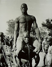 Nuba wrestlers, photographed by George Rodger